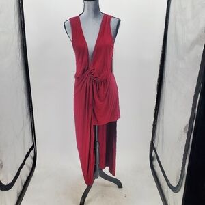 ◇ Identity Red Sleeveless Twist Front Asymetrical High Low Dress Size 1X NWT